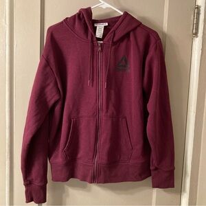 Reebok Burgundy Full Zip Hoodie